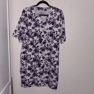 ✅ NWOT Hang Ten Purple floral print, Casual Dress UPF 50+ UV Protection